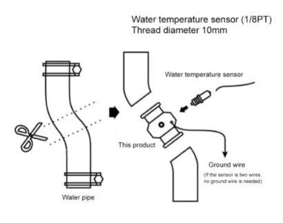 22mm Connector Water Temp Temperature Joint Pipe Adapter Hose Yamaha