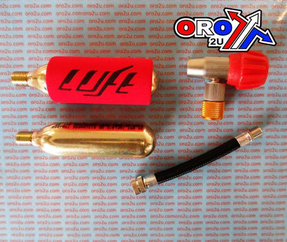 EMERGENCY CO2 TYRE INFLATION KIT WITH ADAPTER VALVE