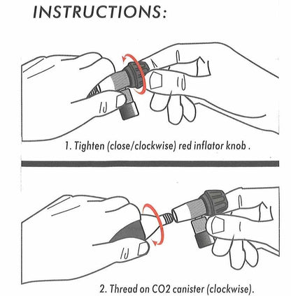 EMERGENCY CO2 TYRE INFLATION KIT WITH ADAPTER VALVE