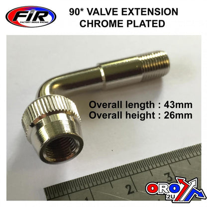 VALVE EXTENSION 90 DEGREE, TUBELESS TYRE VALVE