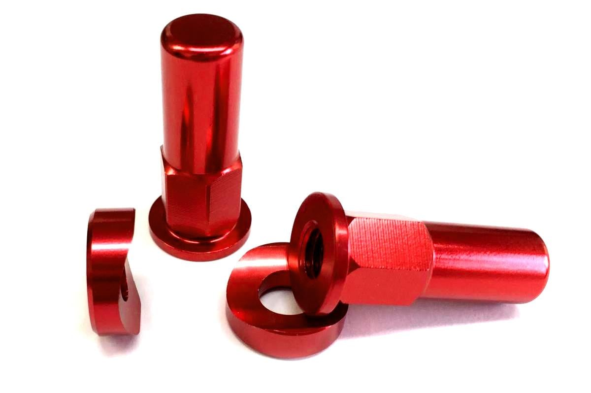 RIM LOCK NUT & SPACER RED