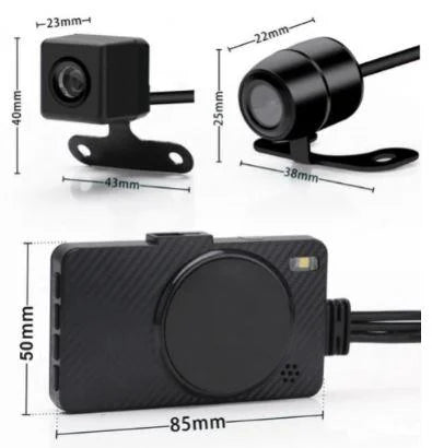 MOTORCYCLE DVR DASHCAM FRONT REAR VIEW DUAL CAMERA