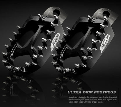 FOOT PEGS BLACK GASGAS/HUSQVARNA/KTM, FIR ASF-05, CNC ALLOY, 59003041250, 59003040250