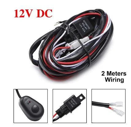 UNIVERSAL LED SPOT LIGHT BAR WIRING LOOM, FUSE / RELAY / CONNECTORS / SWITCH