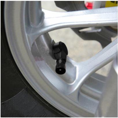 (PACK OF 2) TUBELESS BOLT ON TYRE VALVE, 10mm x 11.3mm 90° DEGREE STEM, BLACK