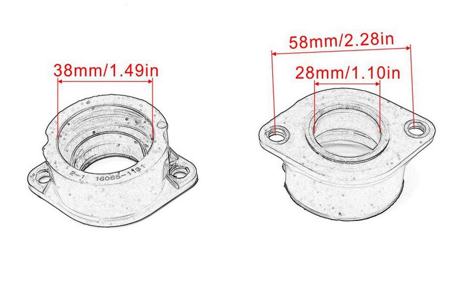 INTAKE FLANGE SET KAWASAKI KZ1000 ZX1100 ZN1100 GPZ1100 16065-1131
