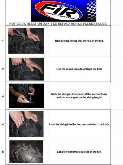 TYRE REPAIR STRING 100mm LONG 25 Pcs FACTORY IMAGE RACING