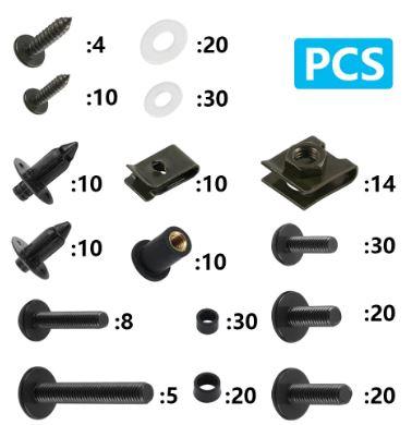FAIRING BOLT KIT 253pcs. BLACK Aprilia, RSV Tuono 1000 1000R Mille RSV4 RS 50 125 250 Pegaso For BMW S1000R S1000RR HP4