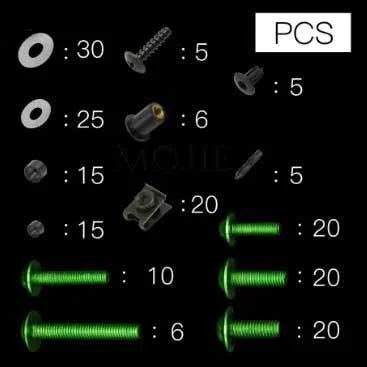 FAIRING BOLT KIT 202pcs. BLACK Honda, CBR1100XX CBR1100 CBR 1100 1100XX 1997-2007 Body Fairing Bolt Screw Fastener-Fixatio, Blackbird