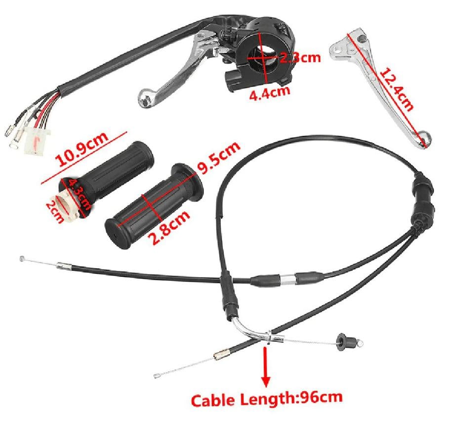 THROTTLE GRIPS CABLE & LEVERS KIT YAMAHA PW50 PEE WEE 266-26261-00-00