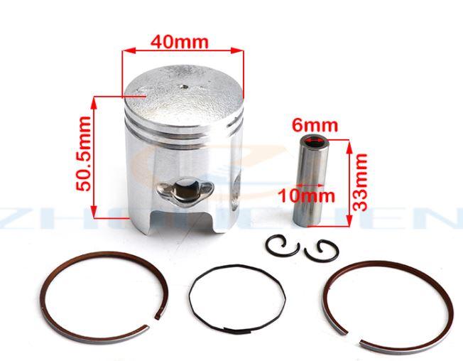 PISTON KIT 01-10 YAMAHA JOG MINARELLI 50 40.50MM 10MM