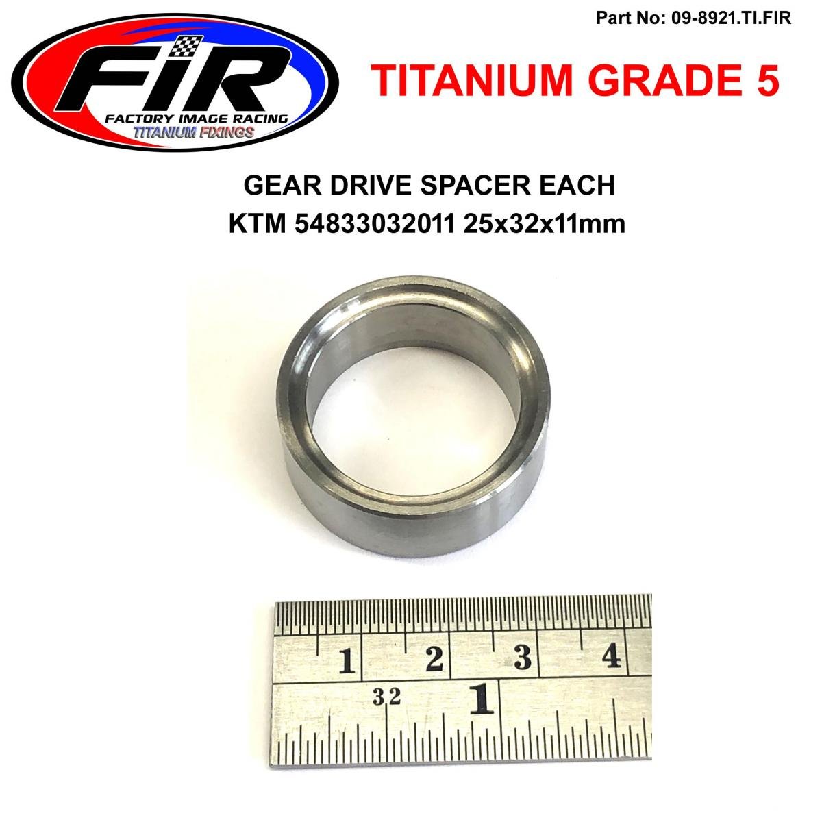 TITANIUM COUNTER SHAFT SPROCKET GEAR DRIVE SPACER EACH, KTM 54833032011 63533030011 25X32X11mm