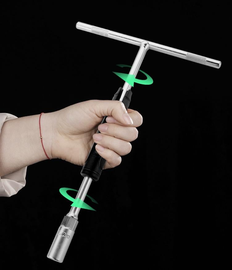 10mm T HANDLE Hex Socket Spinner Wrench, ROTATING GRIP