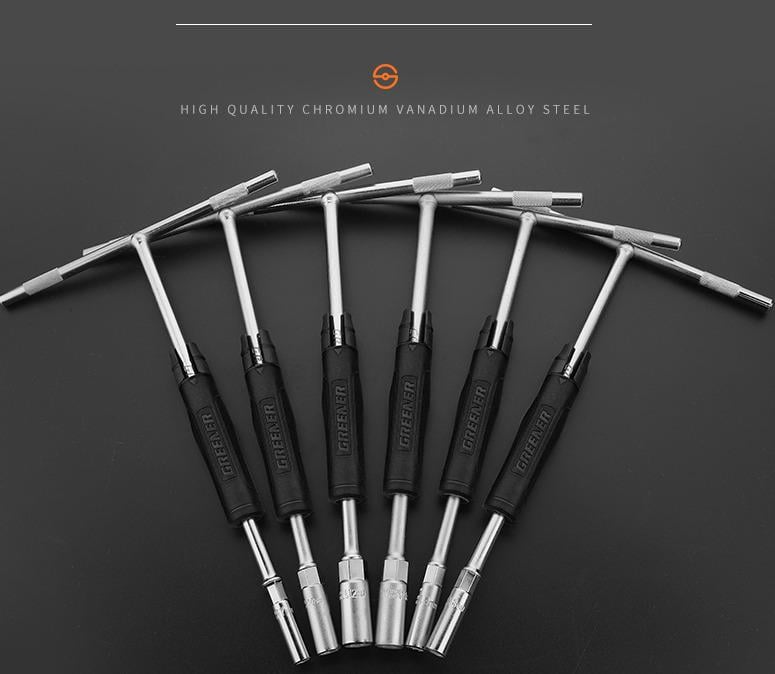 10mm T HANDLE Hex Socket Spinner Wrench, ROTATING GRIP