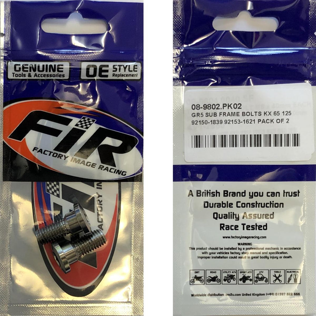 GR5 SUB FRAME BOLTS KX 65 125, 92150-1839 92153-1621 PACK OF 2