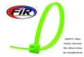 NYLON CABLE ZIP TIES - NEON GREEN, 200mm x 4.8mm - PACK OF 100