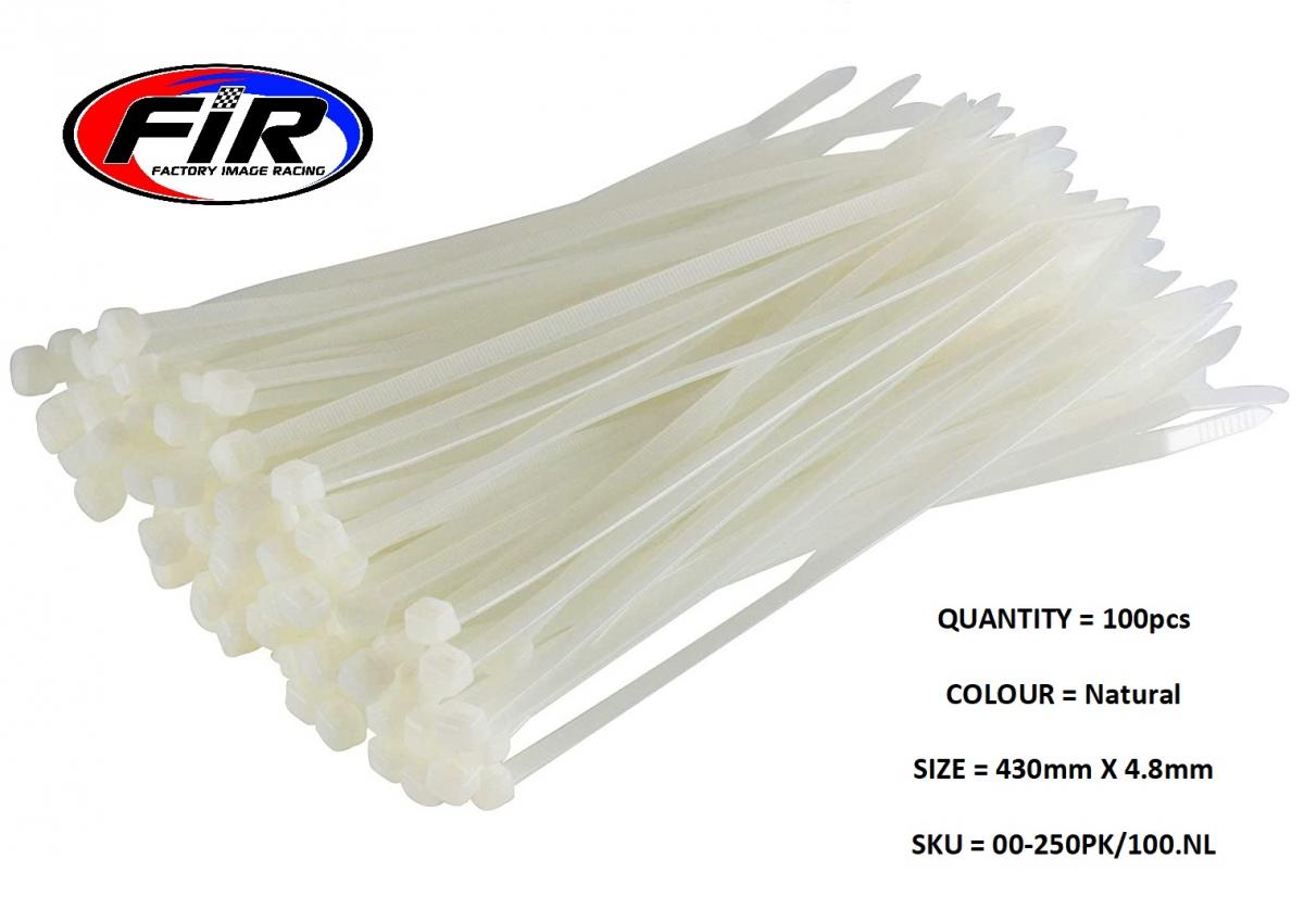 NYLON CABLE ZIP TIES - NATURAL, 430mm x 4.8mm - PACK OF 100