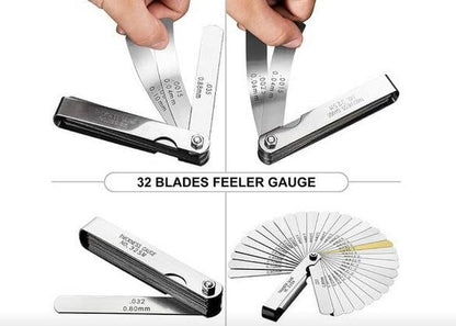 FEELER GAUGE 32 BLADE METRIC AND IMPERIAL 0.04–0.88mm