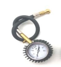 TYRE PRESSURE GAUGE WITH HOSE, 0-30PSI / 360° SWIVEL CHUCK / 45° HEAD