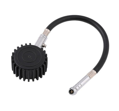 TYRE PRESSURE GAUGE WITH HOSE, 0-30PSI / 360° SWIVEL CHUCK / 45° HEAD