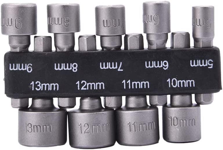 9PCS NUT HEX SOCKET DRIVER SET, 5mm - 13mm / DRILL / SCREWDRIVER