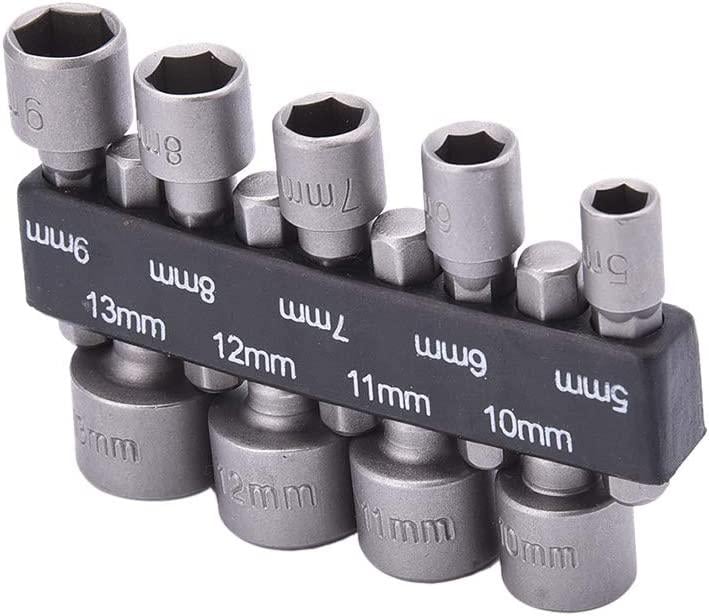 9PCS NUT HEX SOCKET DRIVER SET, 5mm - 13mm / DRILL / SCREWDRIVER