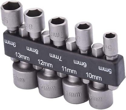 9PCS NUT HEX SOCKET DRIVER SET, 5mm - 13mm / DRILL / SCREWDRIVER