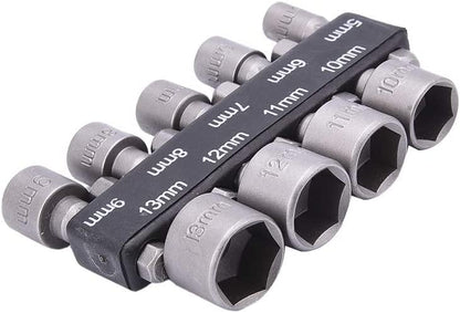 9PCS NUT HEX SOCKET DRIVER SET, 5mm - 13mm / DRILL / SCREWDRIVER
