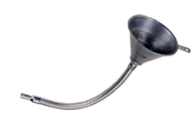 METAL FLEXIBLE SHAFT FUNNEL, MESH FILTER / 370MM LONG / BENDABLE