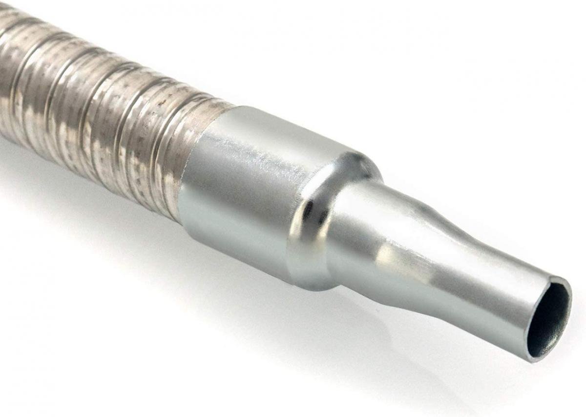 METAL FLEXIBLE SHAFT FUNNEL, MESH FILTER / 370MM LONG / BENDABLE