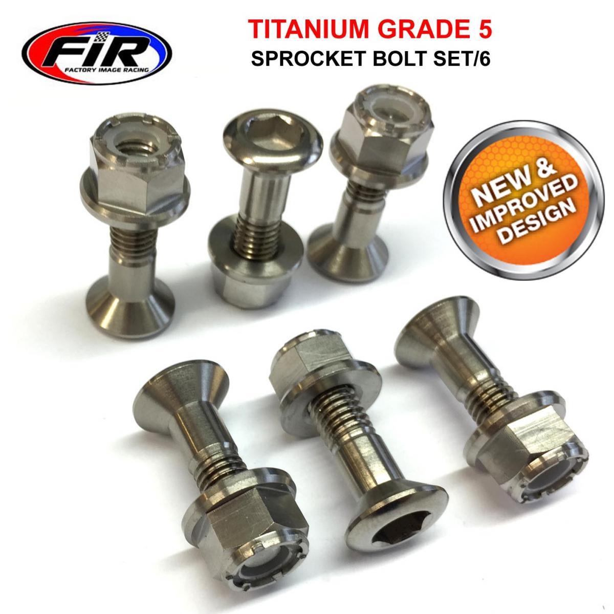 TITANIUM GR5 SPROCKET BOLT SET/6, M8x35 OVER SIZE SPROCKET BOLTS, /