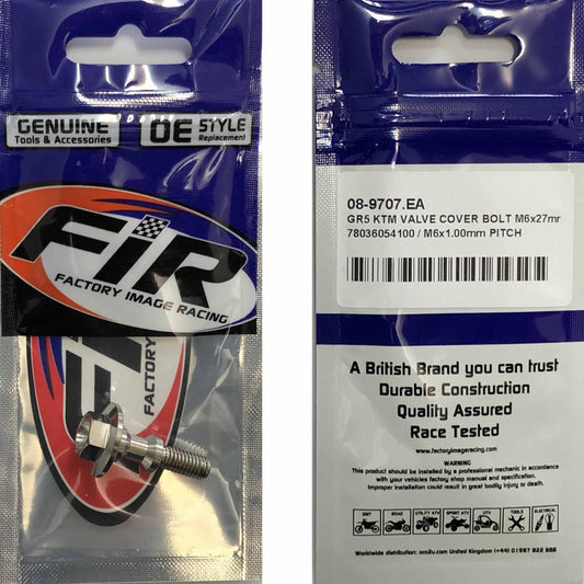 GR5 KTM VALVE COVER BOLT M6x27mm, 78036054100 / M6x1.00mm PITCH, / EACH