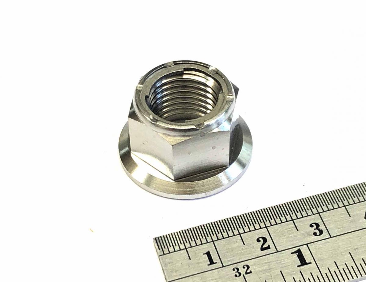 TITANIUM GR5 M14X1.50mm NUT, INSIRT LOCK FLANGE NUT / EACH
