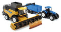 MODEL NEW HOLLAND HARVESTER CR9090, & TRACTOR T7.270 WITH TRAILER, SCALE 1:18, NEWRAY 05765