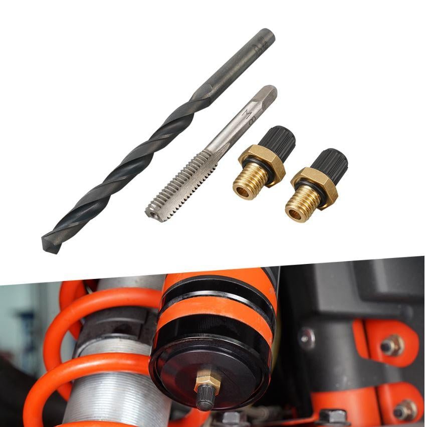 2pcs Shock Schrader Valve, Tap & Drill Nitrogen Universal