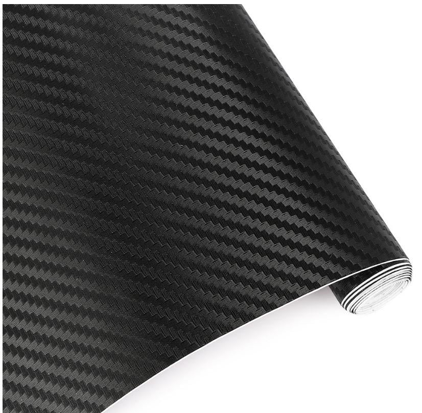 CARBON FIBER DECAL 30x127cm BLACK 3D VINYL SHEET