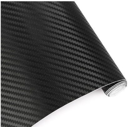CARBON FIBER DECAL 30x127cm BLACK 3D VINYL SHEET