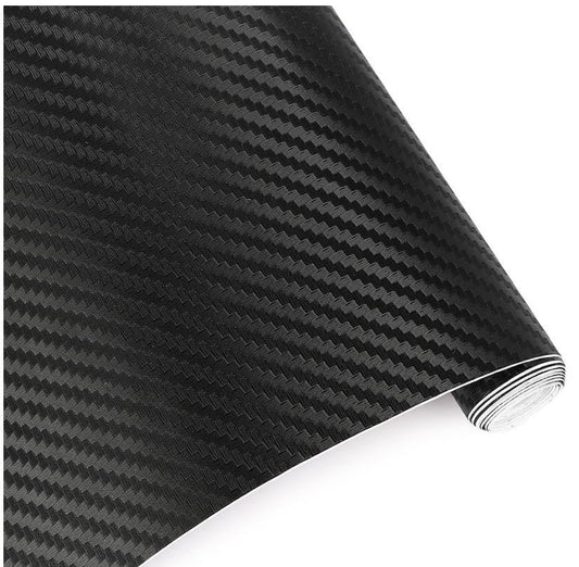 CARBON FIBER DECAL 30x127cm BLACK 3D VINYL SHEET