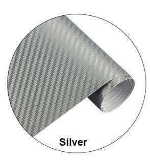 CARBON FIBER DECAL 30x127cm SILVER 3D FIBER VINYL SHEET