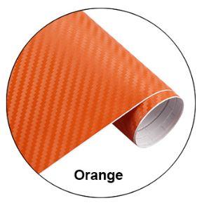CARBON FIBER DECAL 30x127cm ORANGE, 3D FIBER VINYL SHEET