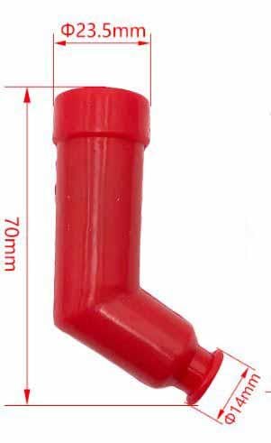 SPARK PLUG CAP RUBBER RED 120° UNIVERSAL FITMENT