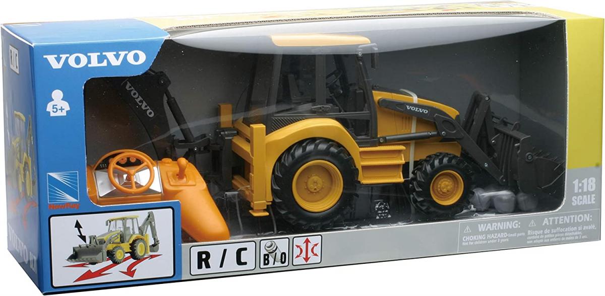 MODEL VOLVO BACKHOE LOADER YELLOW & BLACK BL71 R/C SCALE 1:18 NEWRAY 87913A