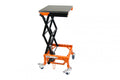 TAGZ WHEEL ABOUT LIFT ORANGE BLACK HYDRAULIC SCISSOR STAND MAX LIFT WEIGHT 150KG