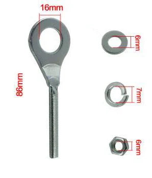 16mm M6 CHAIN ADJUSTER TENSIONER (EACH) STEEL BZP 40543-437-000/95014-12100