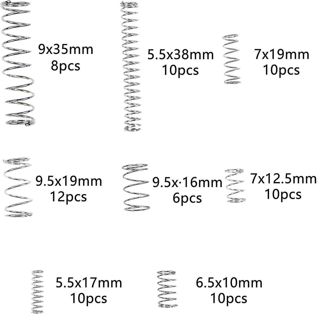 SPRING ASSORTMENT KIT 200PC ZINC PLATED STEEL EXTENSION COMPRESSION 20 SIZES