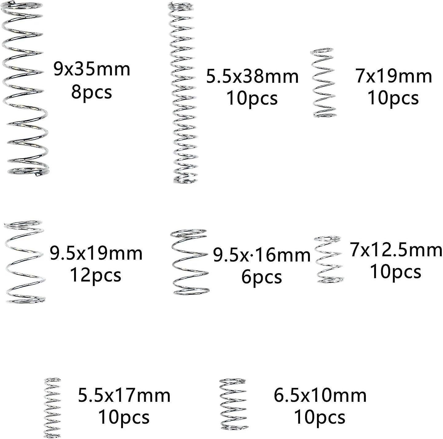 SPRING ASSORTMENT MIX KIT - ZINC PLATED SPRINGS - 20 SIZES
