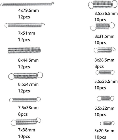 SPRING ASSORTMENT MIX KIT - ZINC PLATED SPRINGS - 20 SIZES