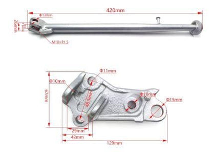 SIDE STAND ASSEMBLY 16-22 YAMAHA YZ 125 250 X 5UM-27311-E1-00 BF1-21447-00-00