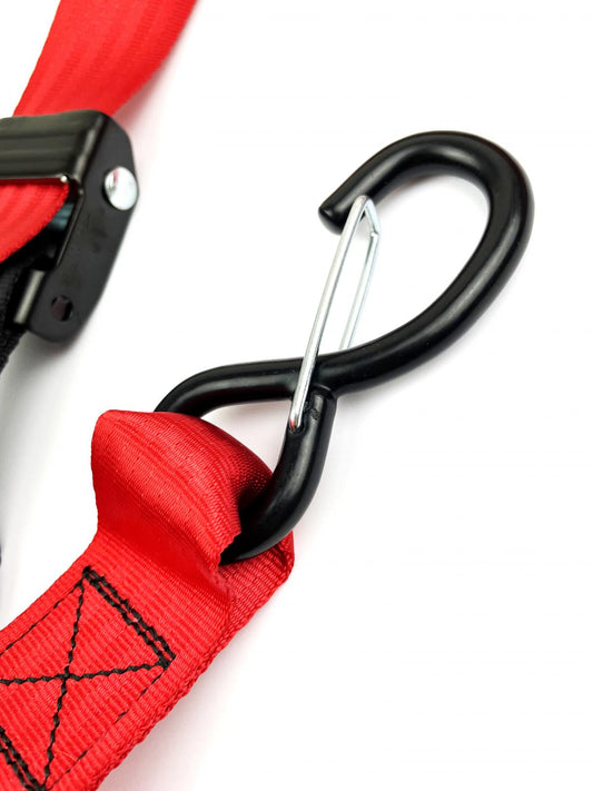 TIE DOWNS 38mm 1.5 RED & BLACK, 500KG