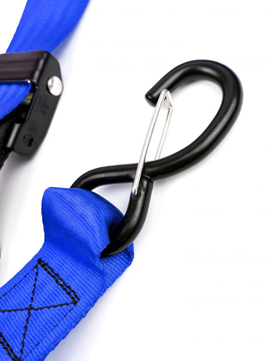 TIE DOWNS 38mm 1.5 BLUE & BLACK, 500KG